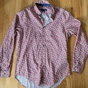 Zara Red and White Floral Men's Shirt
